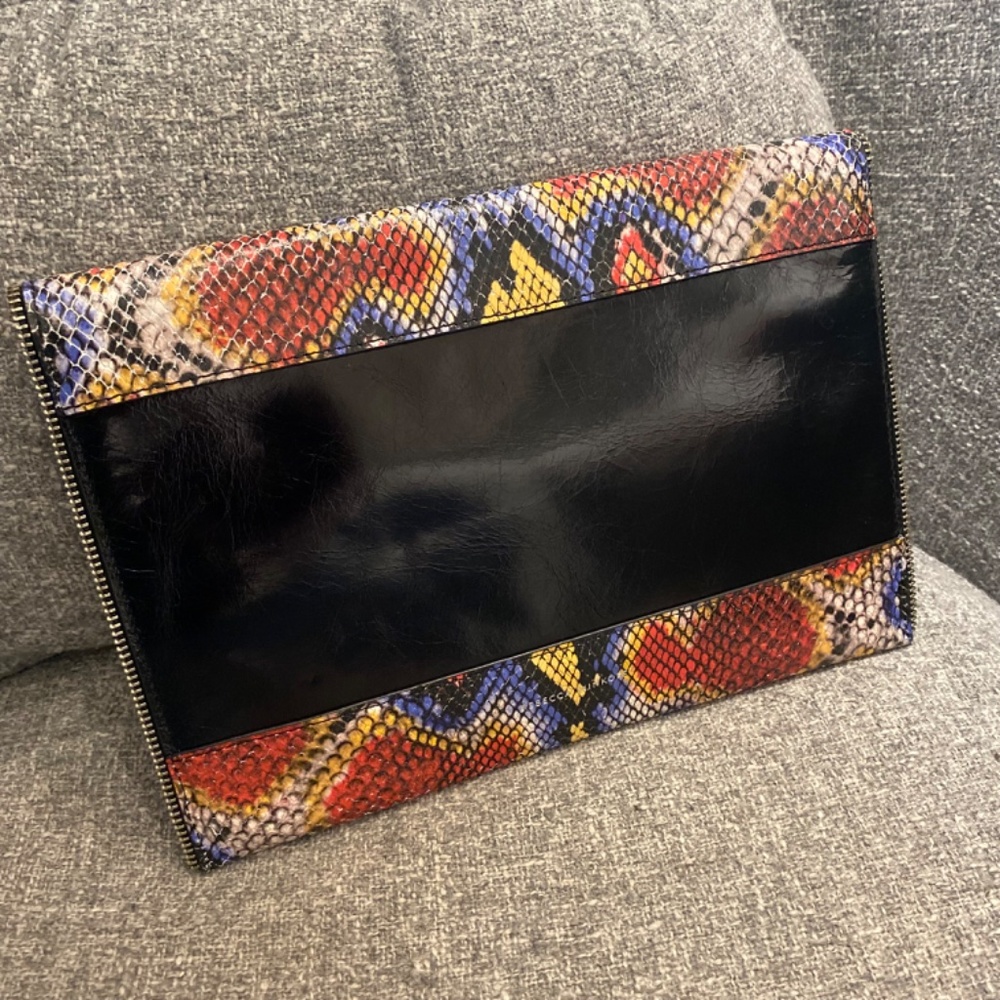 Rebecca Minkoff Leo Multi Colored Python Clutch - image 2